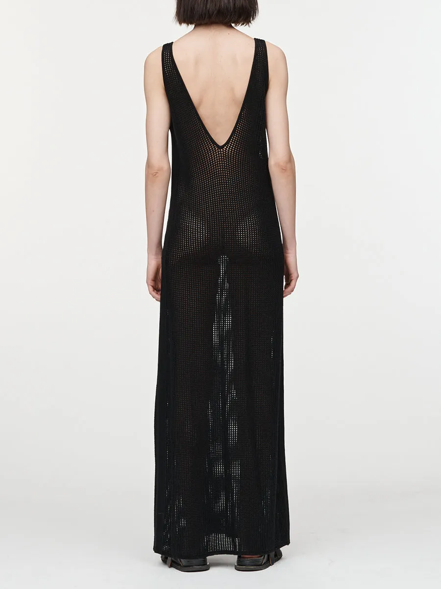 Mesh V-Neck Dress in Black sold by MARIA McMANUS product image thumbnail 3