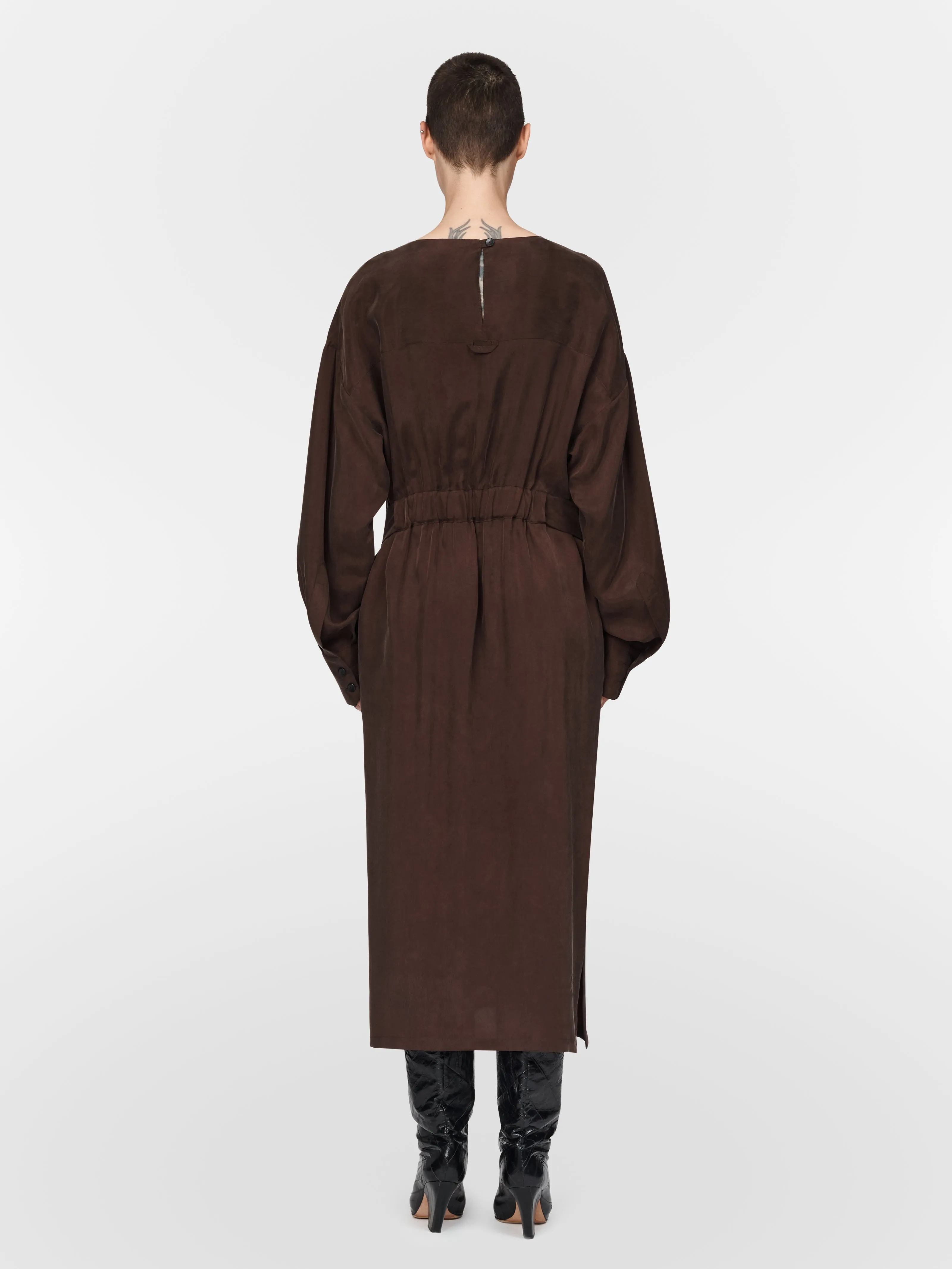 Belted Dress in Chocolate sold by MARIA McMANUS product image thumbnail 3