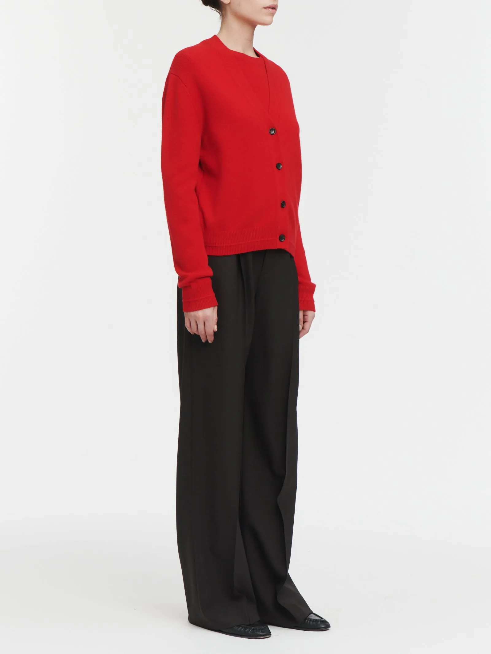 Classic V Cardigan in Red Lacquer sold by MARIA McMANUS product image thumbnail 2