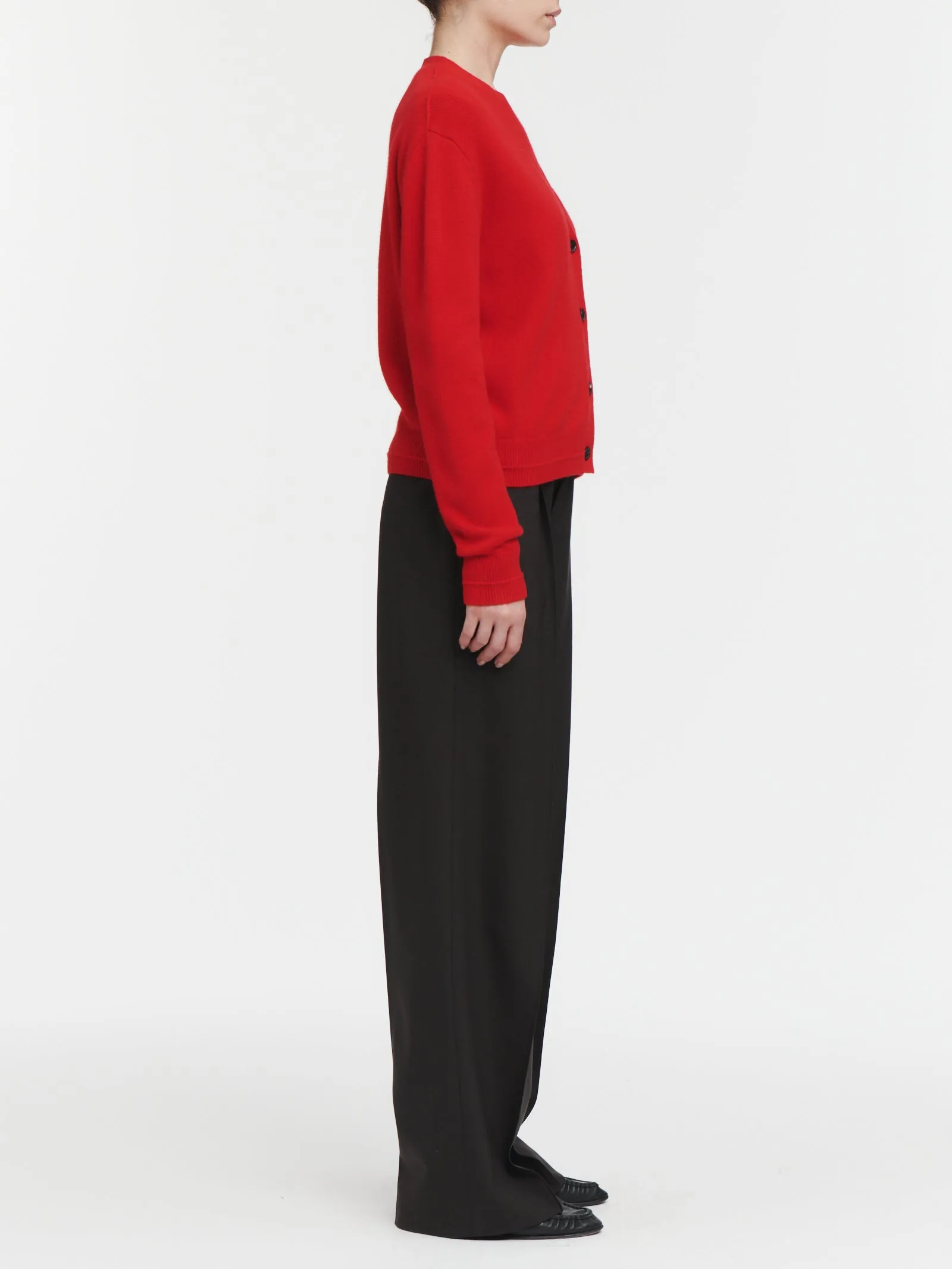 Classic V Cardigan in Red Lacquer sold by MARIA McMANUS product image thumbnail 3