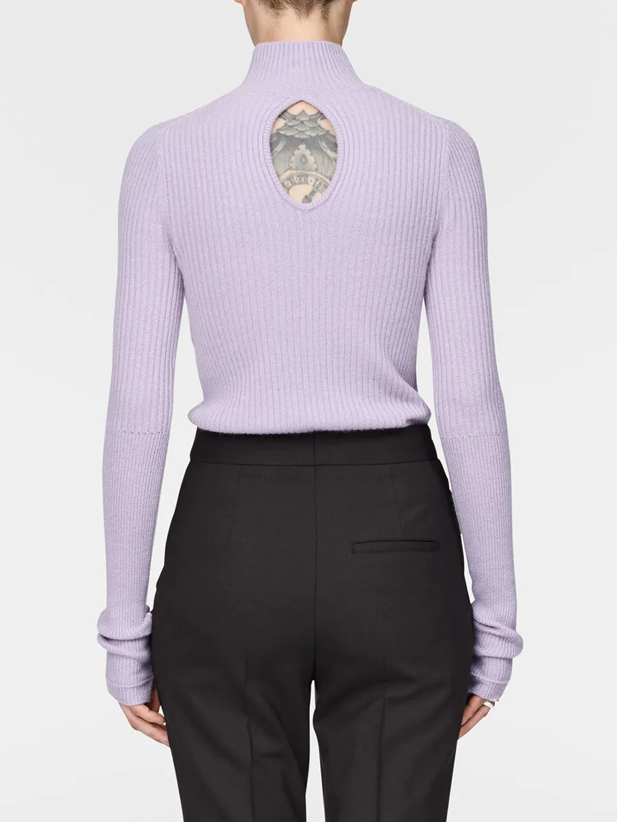 Ribbed Turtleneck in Lilac sold by MARIA McMANUS product image thumbnail 4