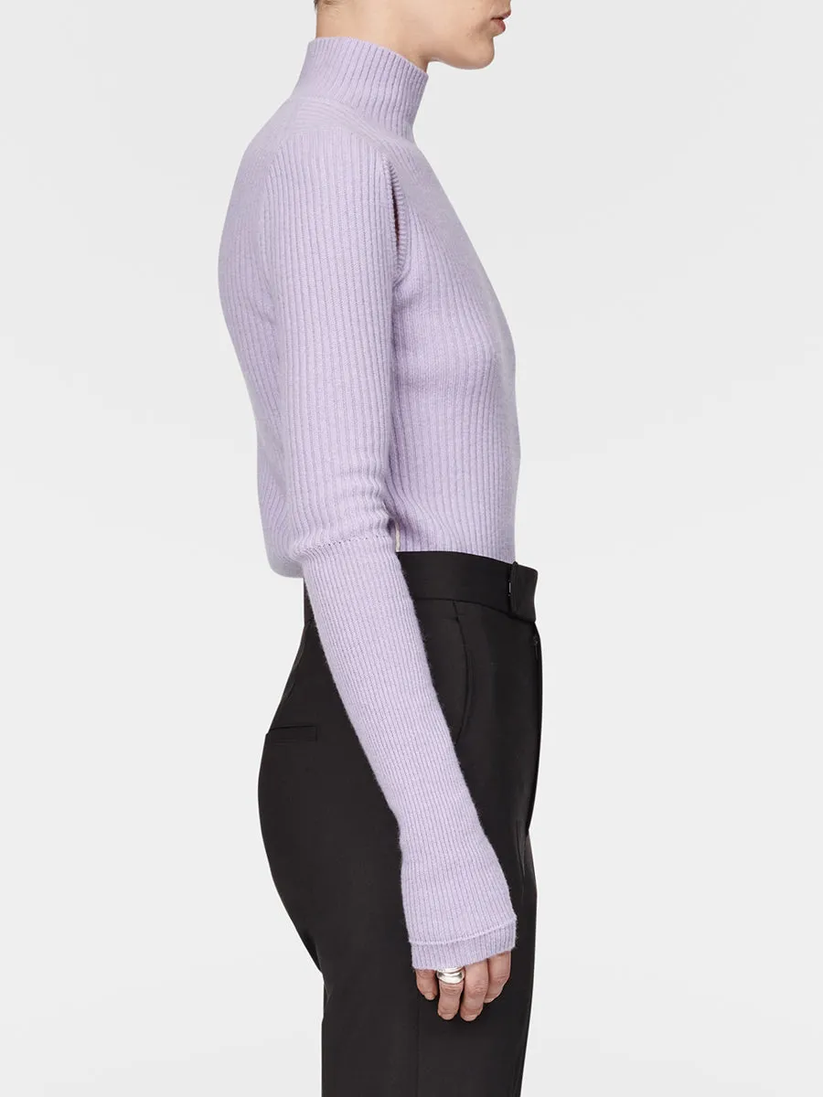 Ribbed Turtleneck in Lilac sold by MARIA McMANUS product image thumbnail 3