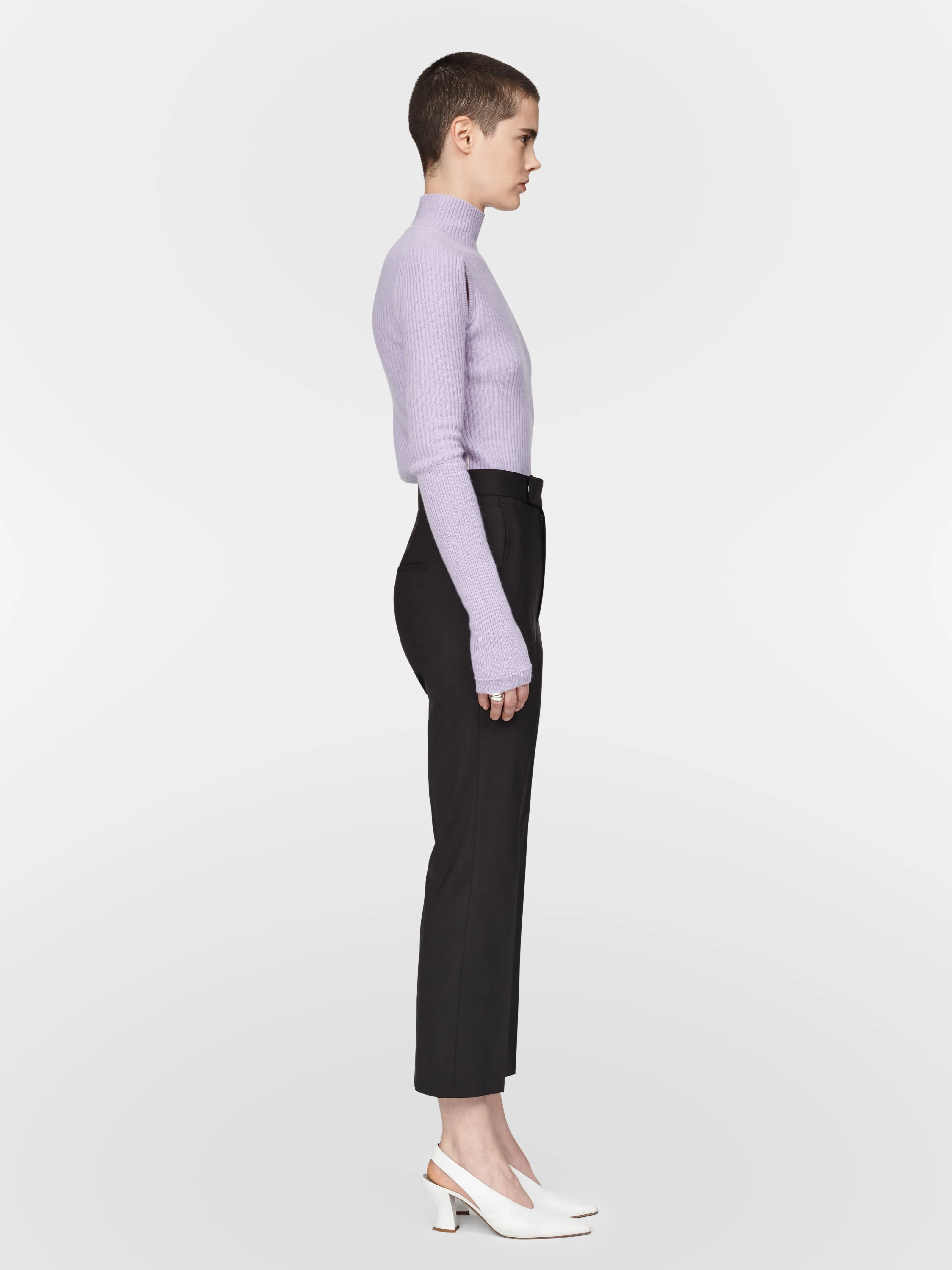 High Waisted Crop Trouser in Chocolate sold by MARIA McMANUS product image thumbnail 2