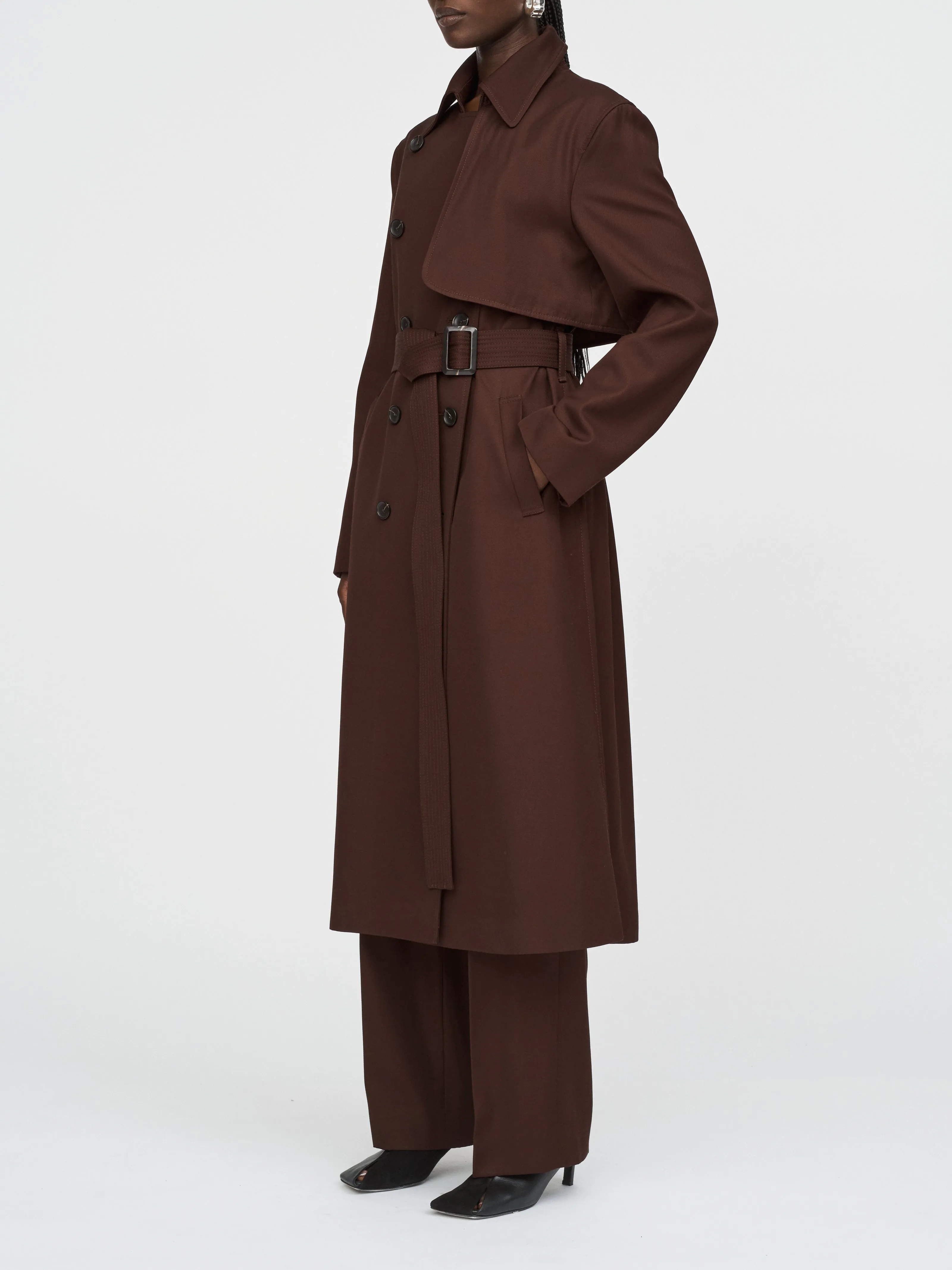 Rain Guard Trench Coat in Bitter Chocolate sold by MARIA McMANUS product image thumbnail 3