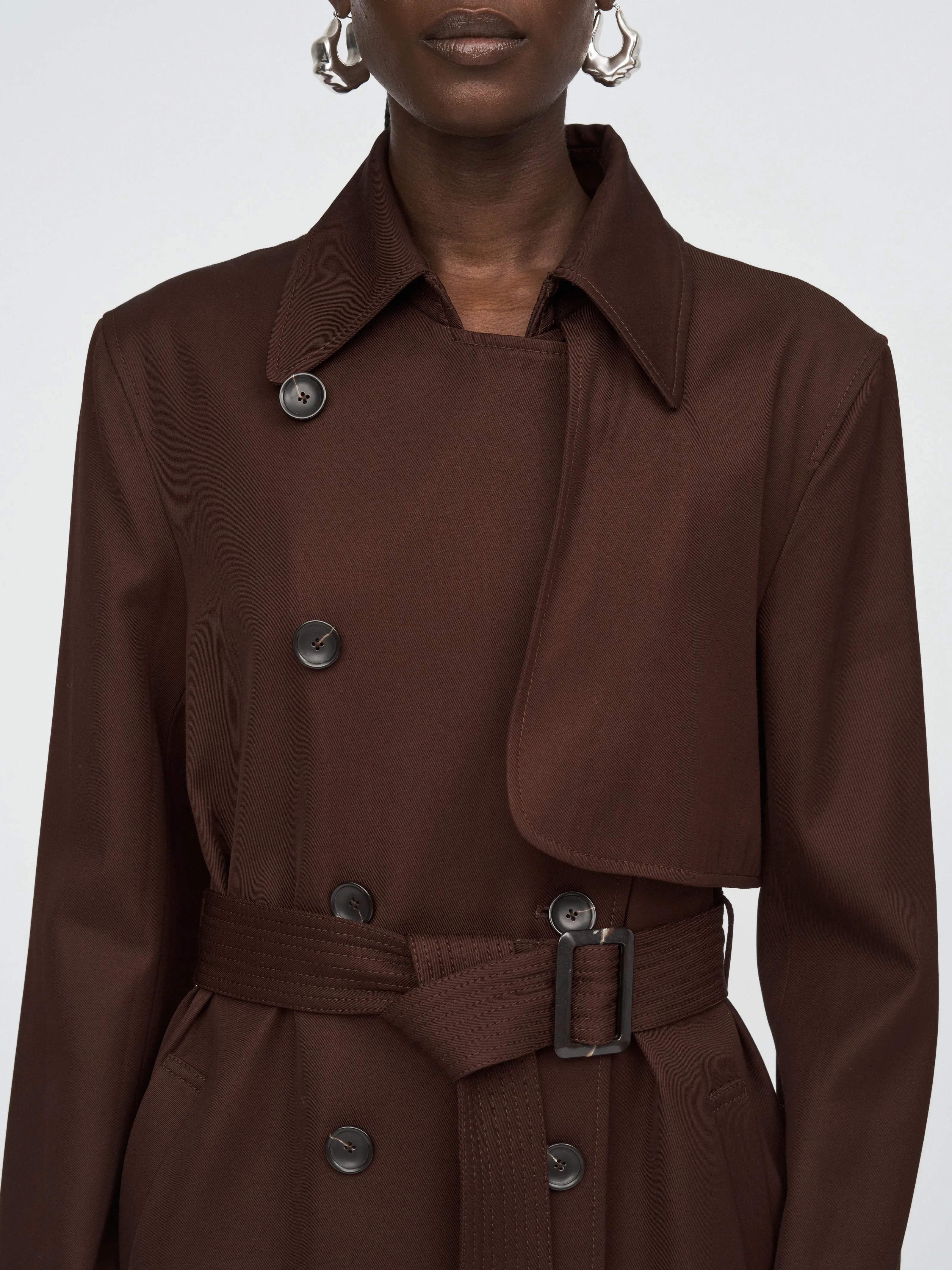 Rain Guard Trench Coat in Bitter Chocolate sold by MARIA McMANUS product image thumbnail 4