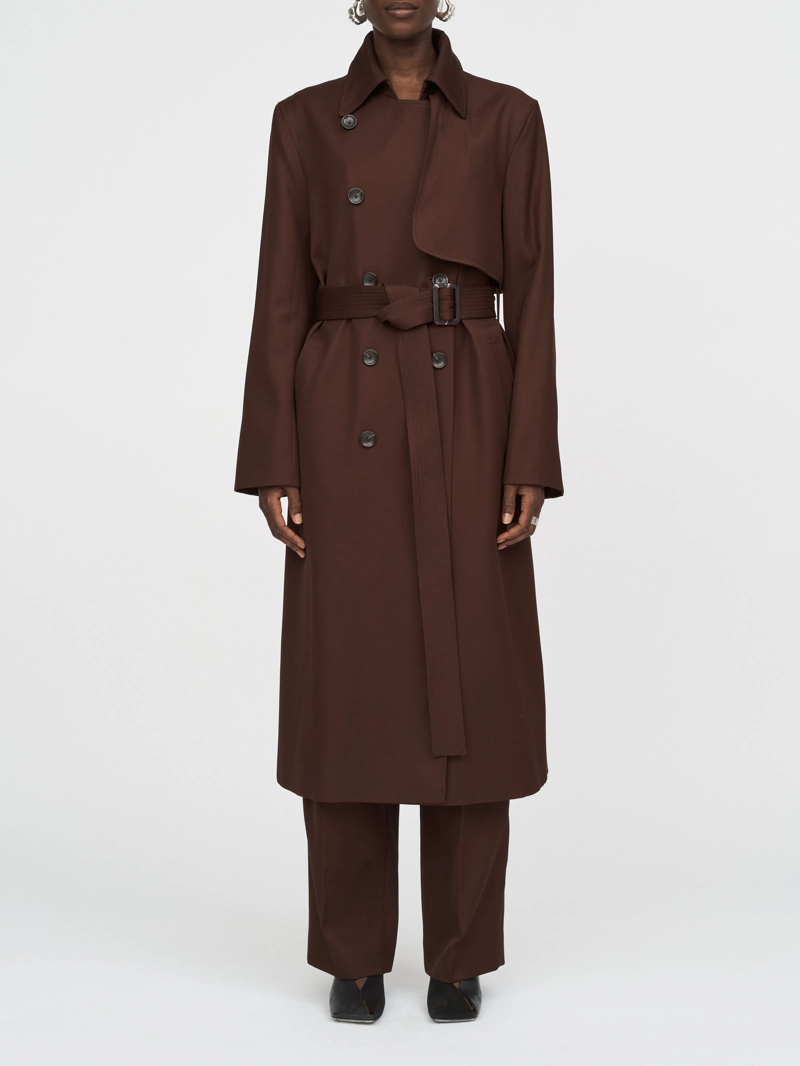 Rain Guard Trench Coat in Bitter Chocolate sold by MARIA McMANUS product image thumbnail 2