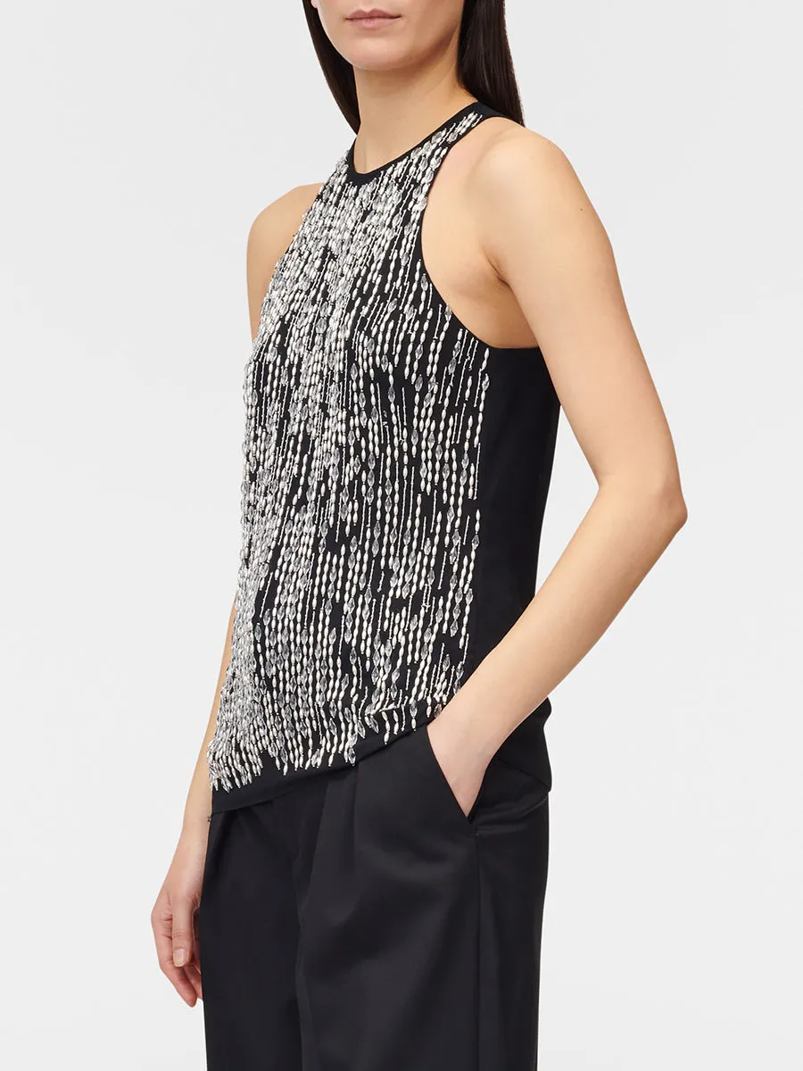 Hand Beaded Racer Top in Black sold by MARIA McMANUS product image thumbnail 3