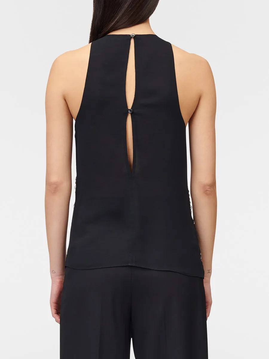 Hand Beaded Racer Top in Black sold by MARIA McMANUS product image thumbnail 4