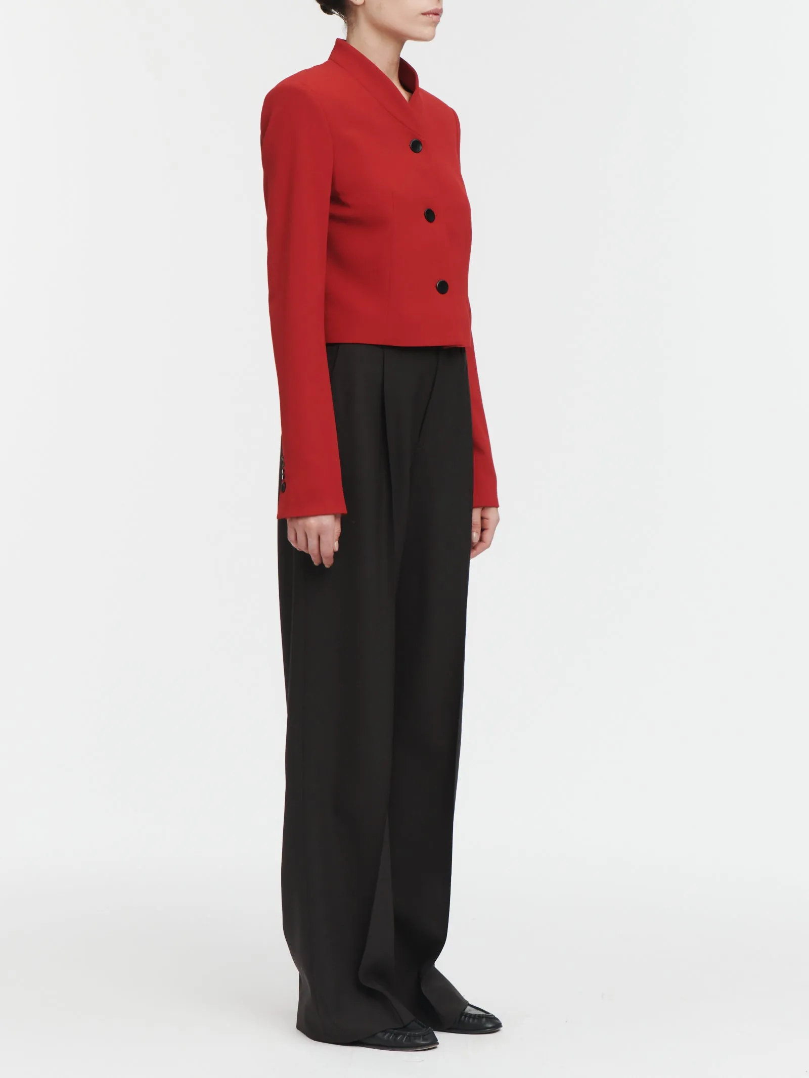 3 Button Cropped Blazer in Hunting Red sold by MARIA McMANUS product image thumbnail 2