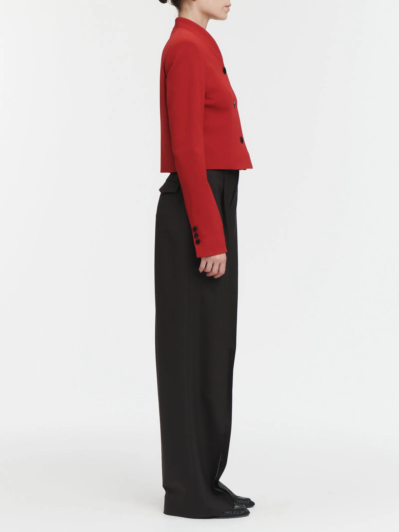 3 Button Cropped Blazer in Hunting Red sold by MARIA McMANUS product image thumbnail 3