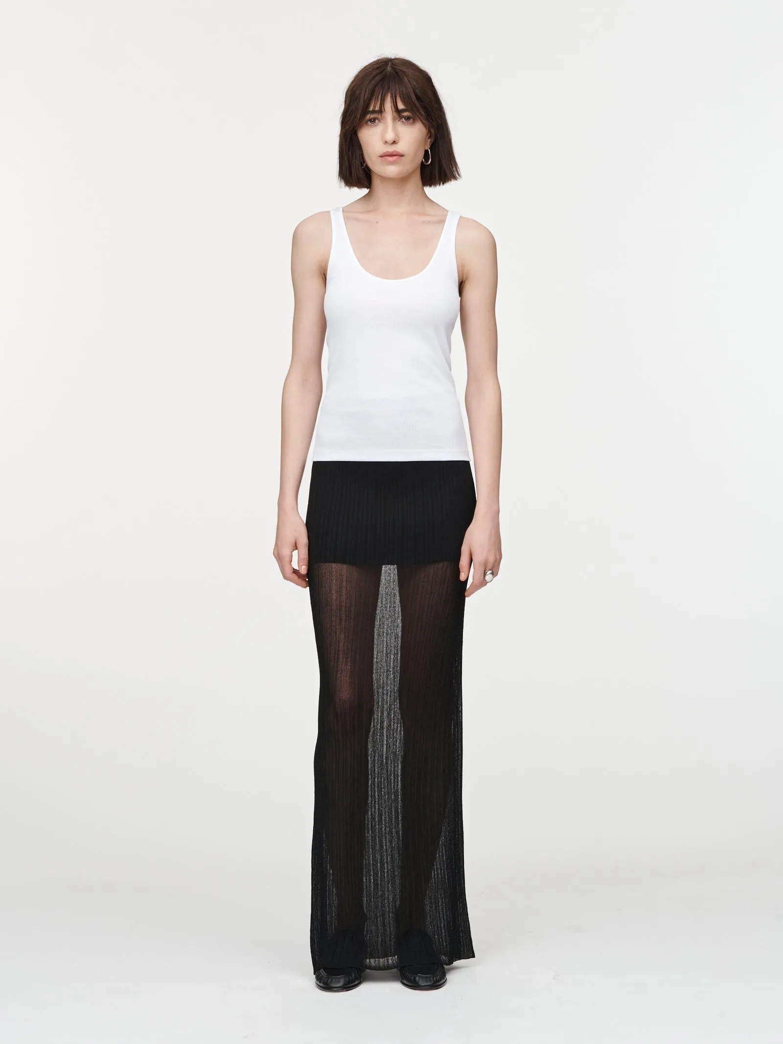 Ribbed Tank Top in White sold by MARIA McMANUS