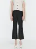 High Waisted Crop Leather Trouser in Black sold by MARIA McMANUS