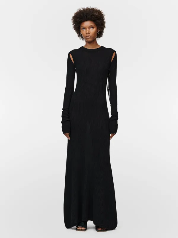 Tear Drop Rib Dress in Black sold by MARIA McMANUS