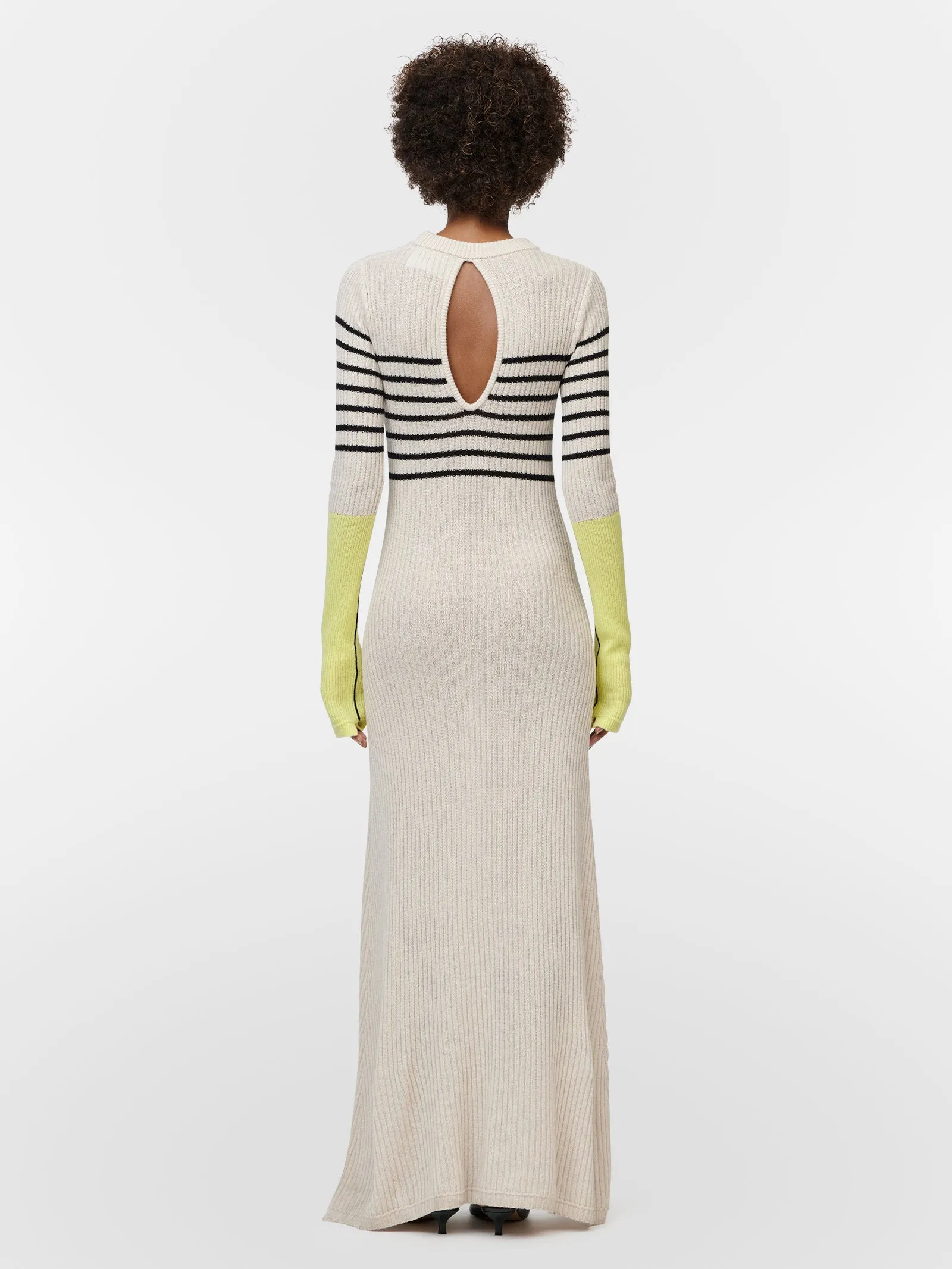 Tear Drop Rib Dress in Crema w/ Black Stripe sold by MARIA McMANUS product image thumbnail 3