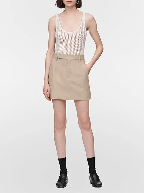 Slash Pocket Mini Skirt in Beige sold by MARIA McMANUS