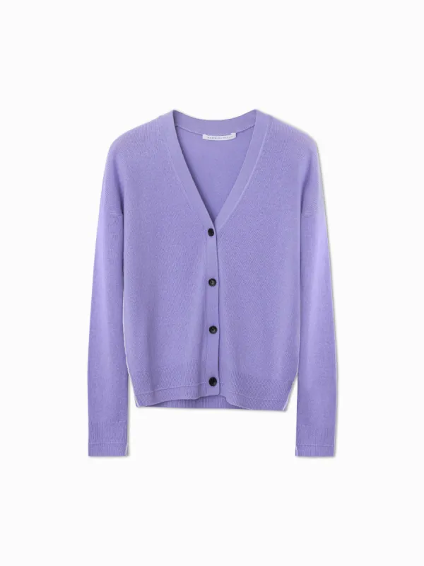 Boyfriend Cardigan in Lilac sold by MARIA McMANUS