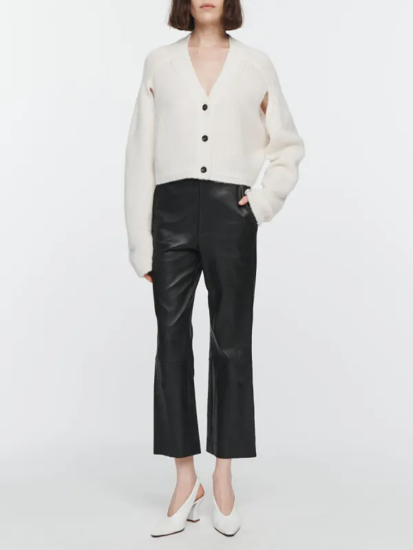 Cropped Deep V Cardigan in C2C Cashmere made by MARIA McMANUS