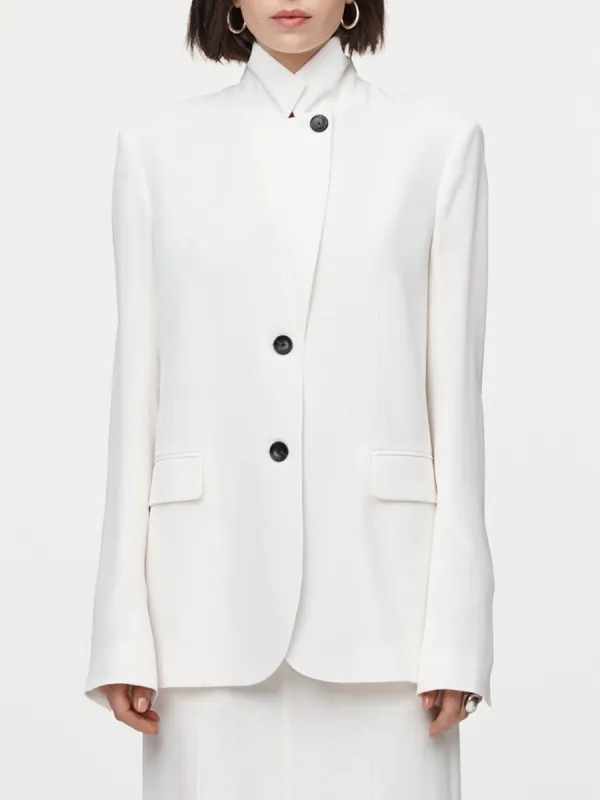 Single Breasted Convertible Blazer in Ivory sold by MARIA McMANUS