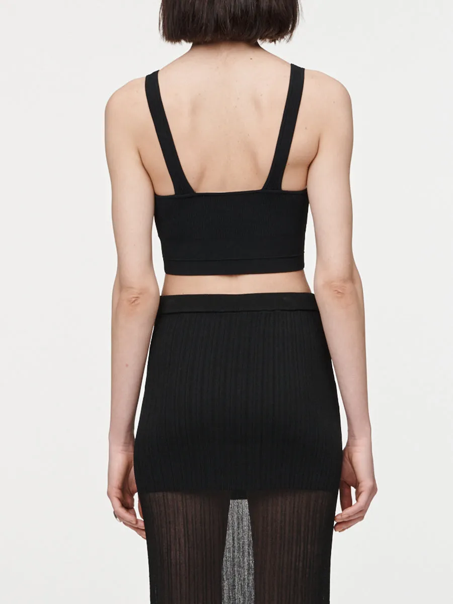 Ribbed Crop Bralette in Black sold by MARIA McMANUS product image thumbnail 4