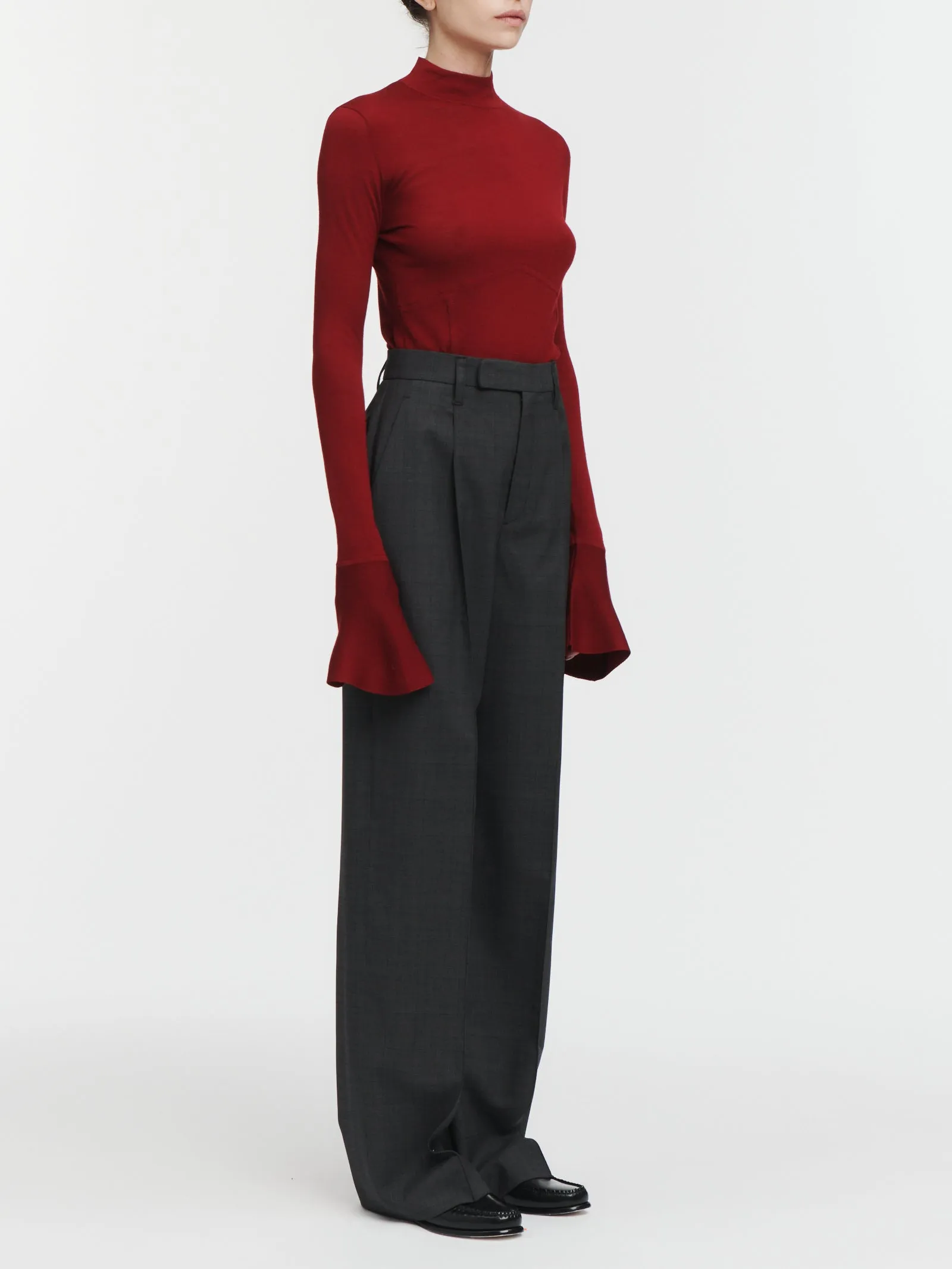 Corset Bell Sleeve Top in Cabernet sold by MARIA McMANUS product image thumbnail 2