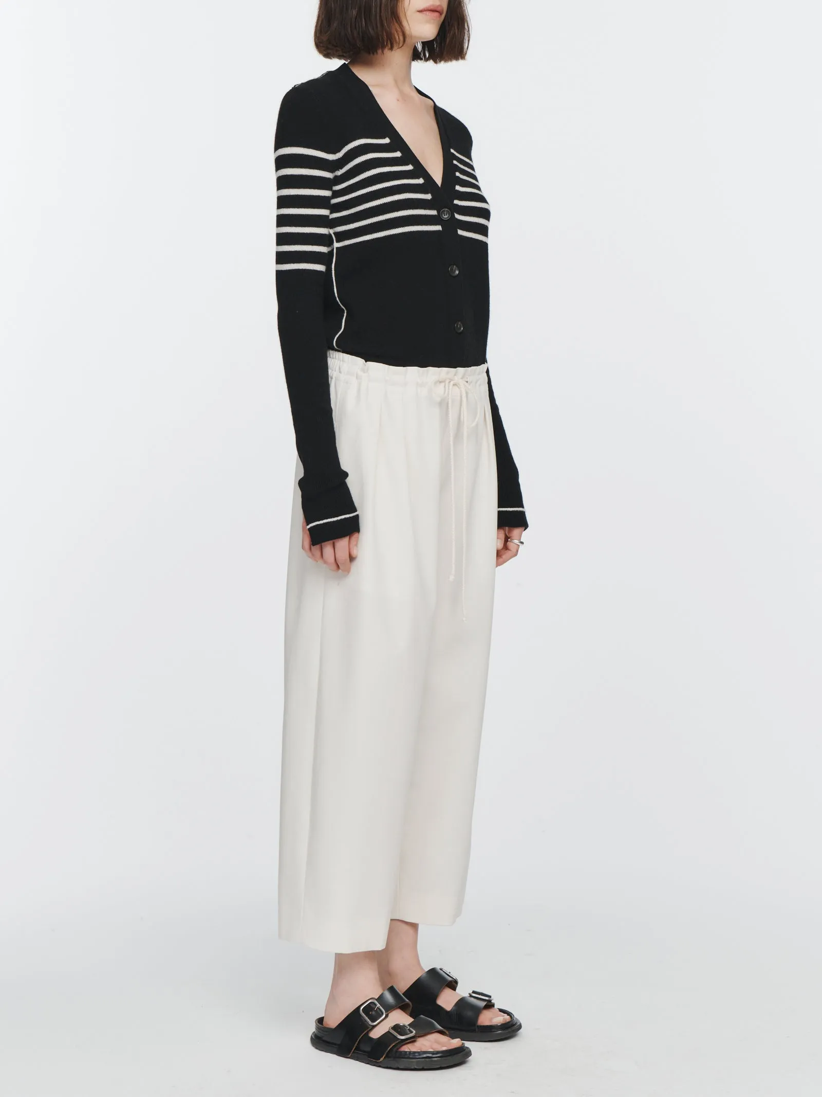 Drawstring Pleat Front Pant in Ivory sold by MARIA McMANUS product image thumbnail 2