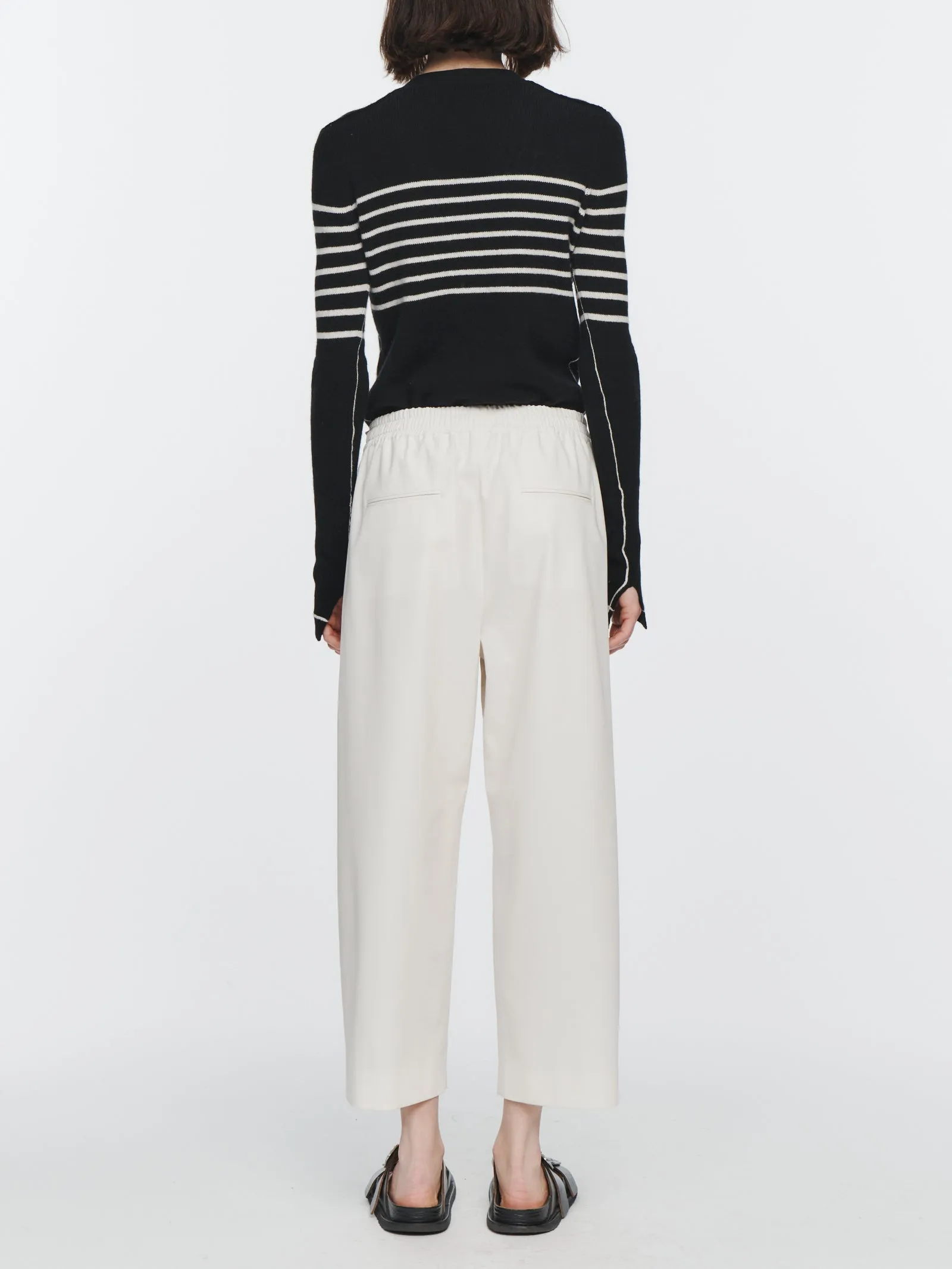 Drawstring Pleat Front Pant in Ivory sold by MARIA McMANUS product image thumbnail 3