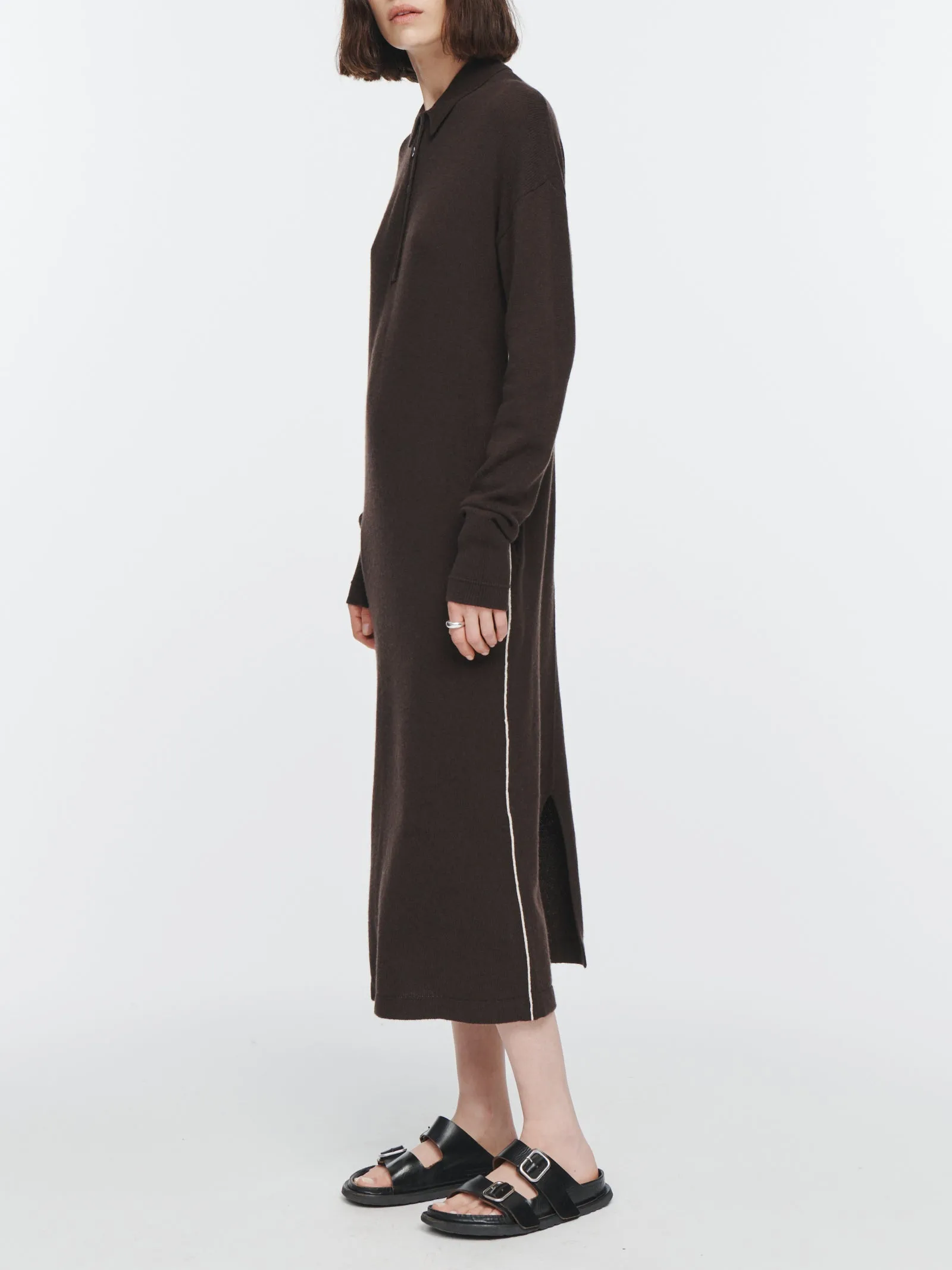 Featherweight Polo Dress in Chocolate Brown sold by MARIA McMANUS product image thumbnail 2