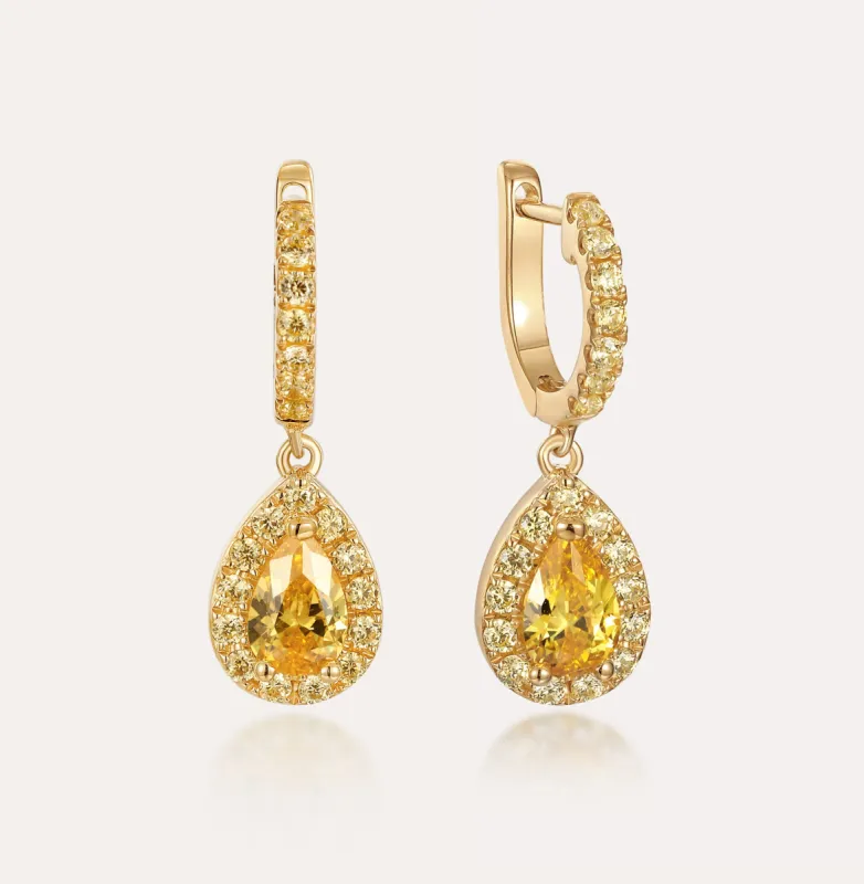 Halo Diamond Drop Earrings sold by Pascal Design Official