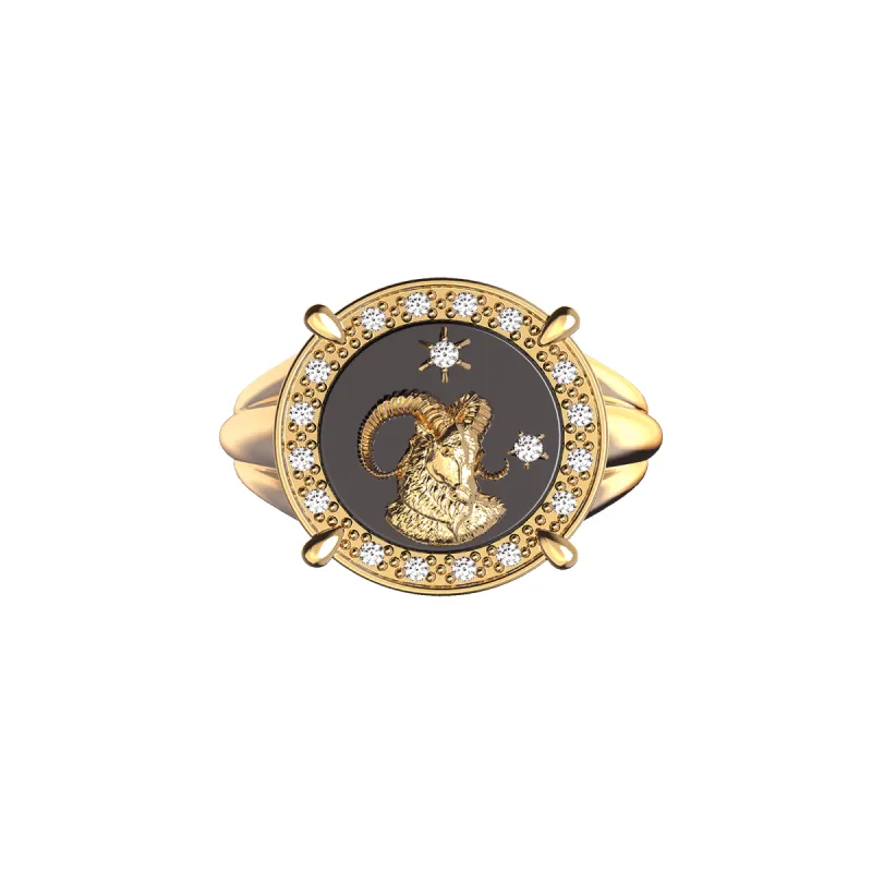 Aries Agate Diamond Ring sold by Pascal Design Official