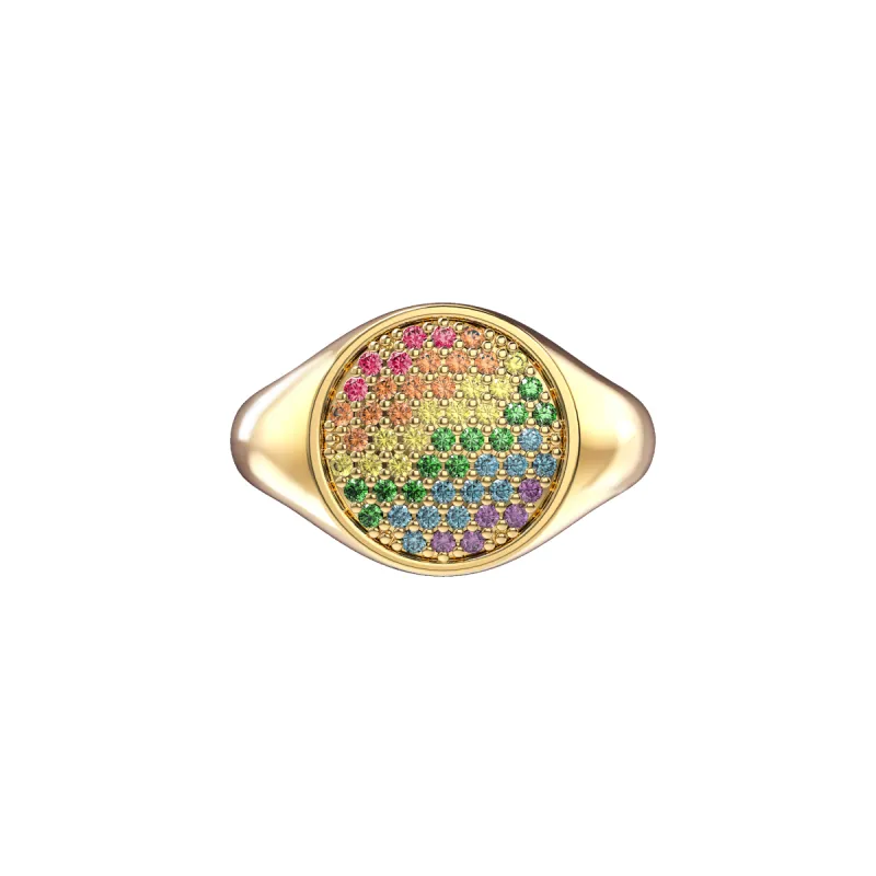 'Pride' Disc Gemstone Pinky Ring sold by Pascal Design Official
