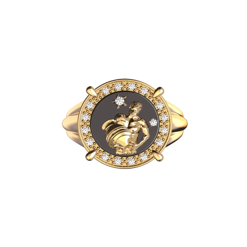 Aquarius Agate Diamond Ring sold by Pascal Design Official