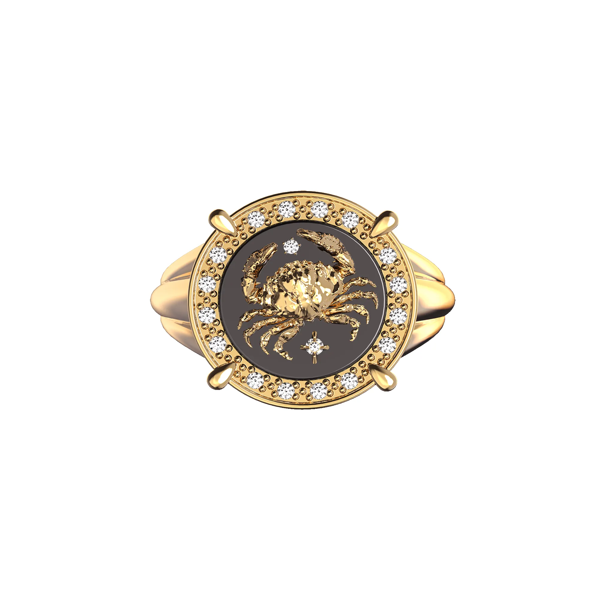 Cancer Agate Diamond Ring sold by Pascal Design Official