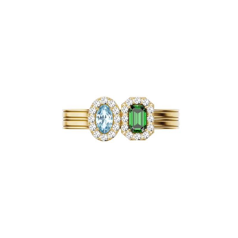 'Coastal Oasis' Double Gemstone Diamond Ring sold by Pascal Design Official