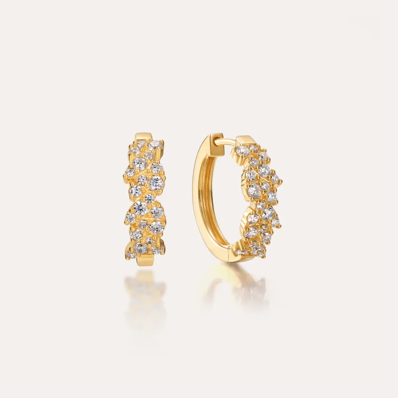 Cluster Diamond Hoop Earrings sold by Pascal Design Official