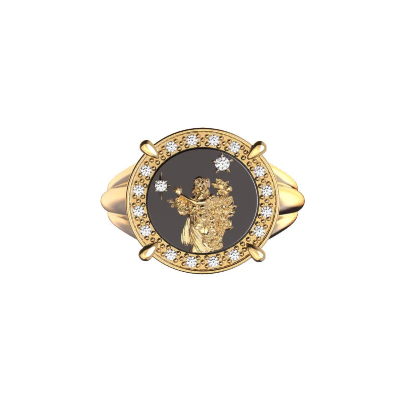 Virgo Agate Diamond Ring sold by Pascal Design Official