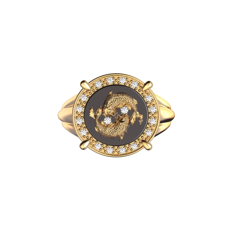 Pisces Agate Diamond Ring sold by Pascal Design Official
