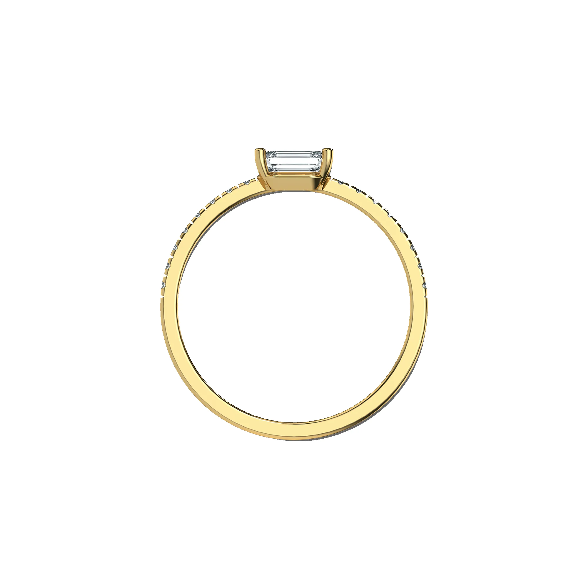 Solitaire Emerald Cut Diamond Eternity Ring sold by Pascal Design Official product image thumbnail 4