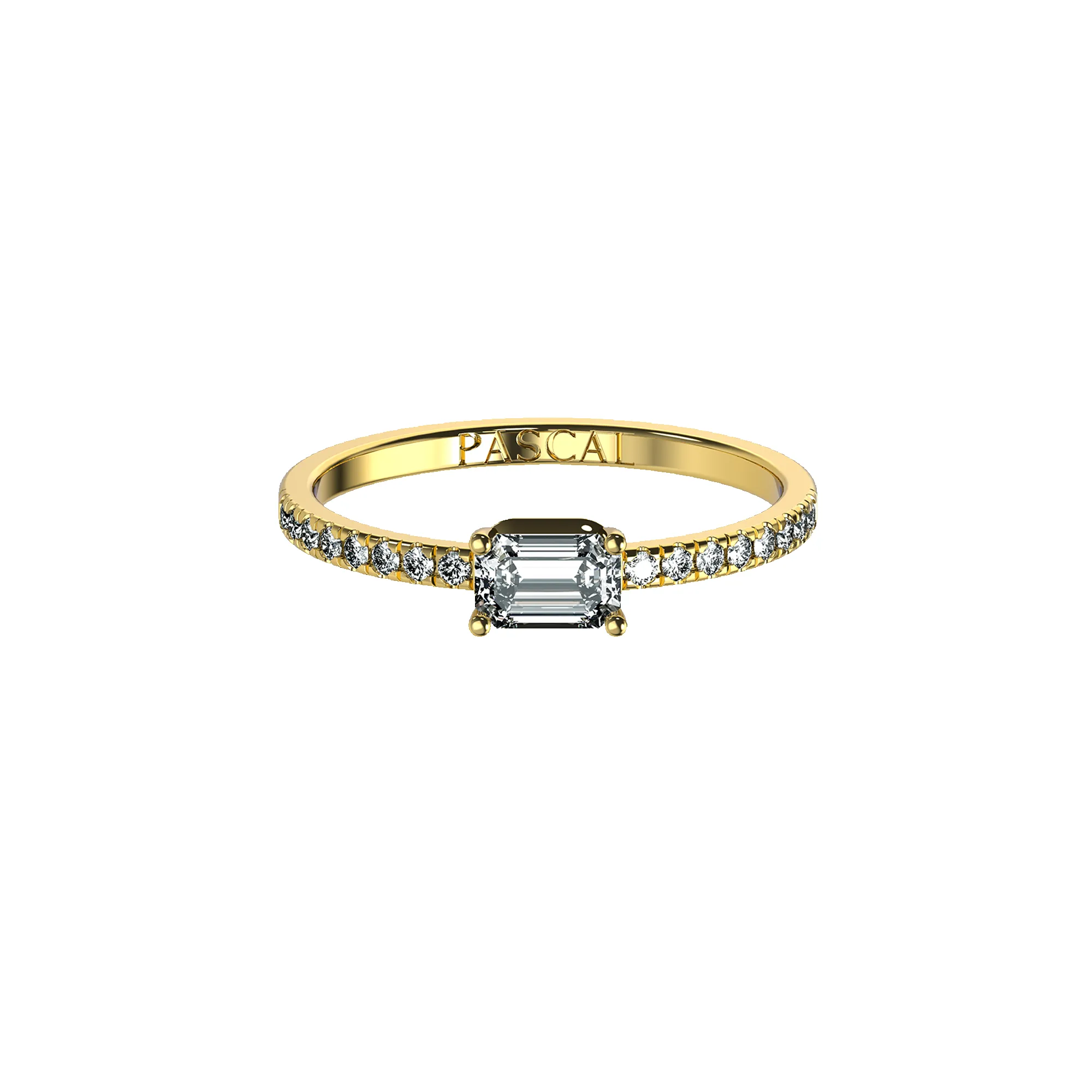 Solitaire Emerald Cut Diamond Eternity Ring sold by Pascal Design Official