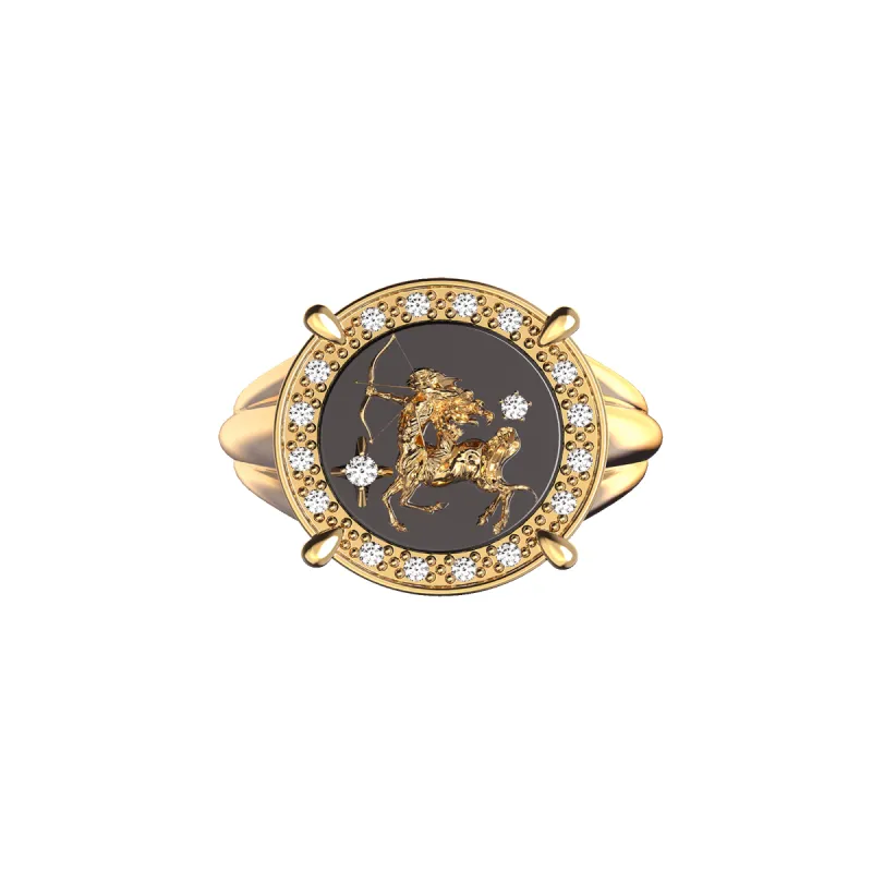 Sagittarius Agate Diamond Ring sold by Pascal Design Official