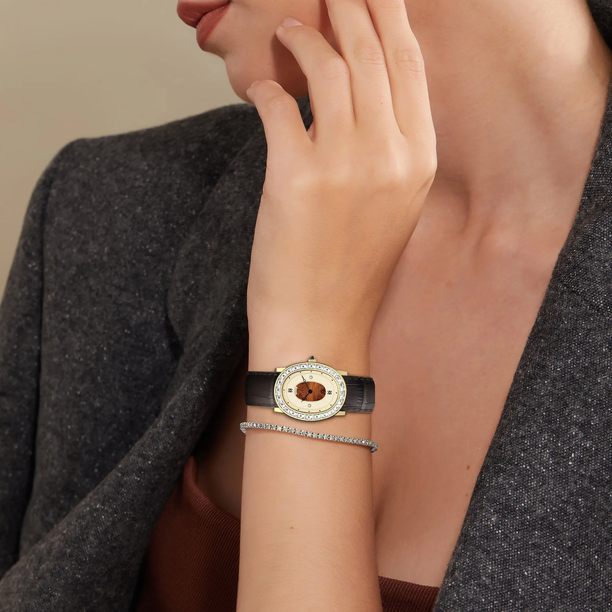 Oval Halo Diamond Watch (24mm x 30mm) sold by Pascal Design Official product image thumbnail 3