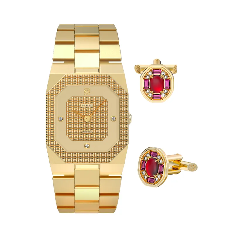 Octagonal Clou de Paris Diamond Watch Gift Set sold by Pascal Design Official