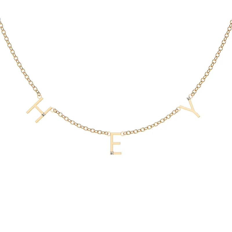 Minimalist Diamond Letter Necklace sold by Pascal Design Official