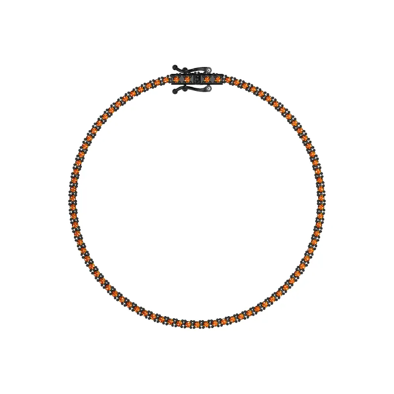 Classic Orange Gemstone Tennis Bracelet, 1.5mm sold by Pascal Design Official
