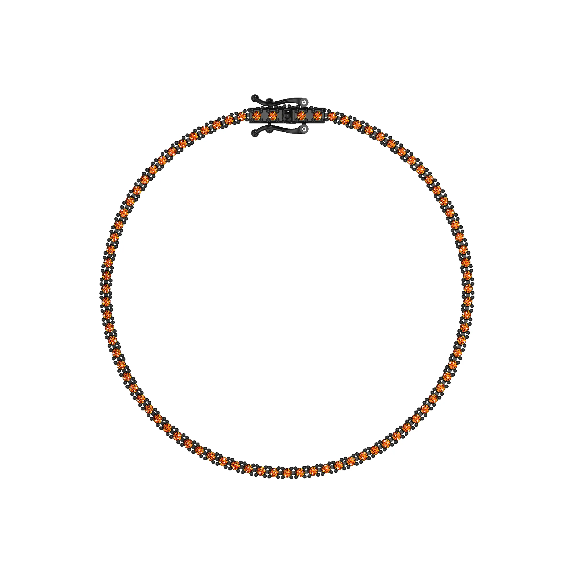 Classic Orange Gemstone Tennis Bracelet, 1.5mm sold by Pascal Design Official