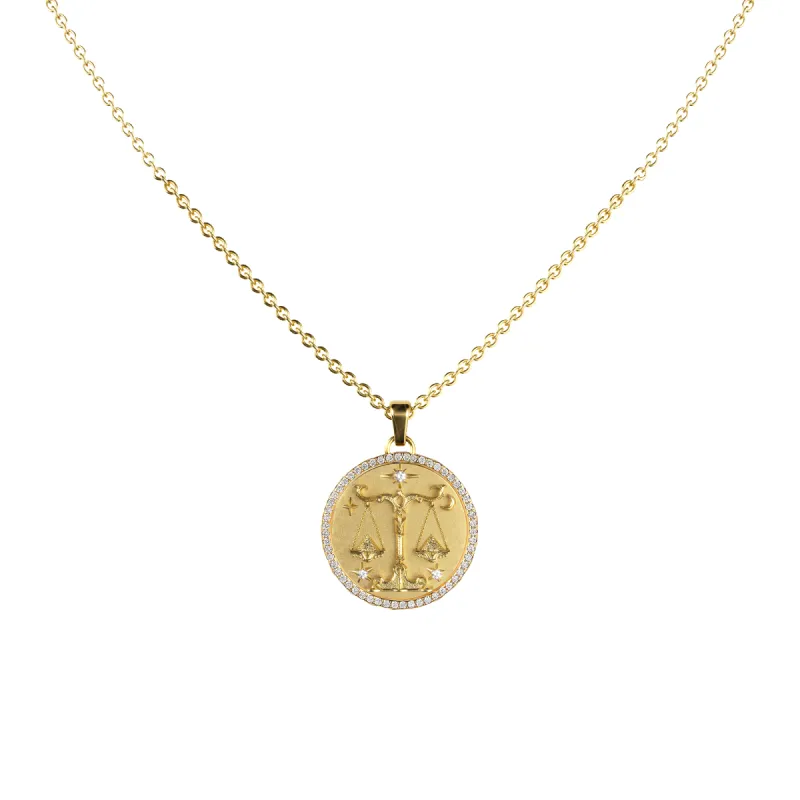 Libra Amulet Pendant With Pave Diamond Rim sold by Pascal Design Official