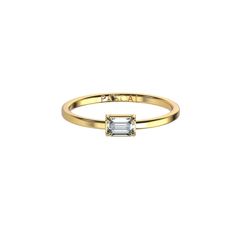 Solitaire Emerald Cut Diamond Ring sold by Pascal Design Official