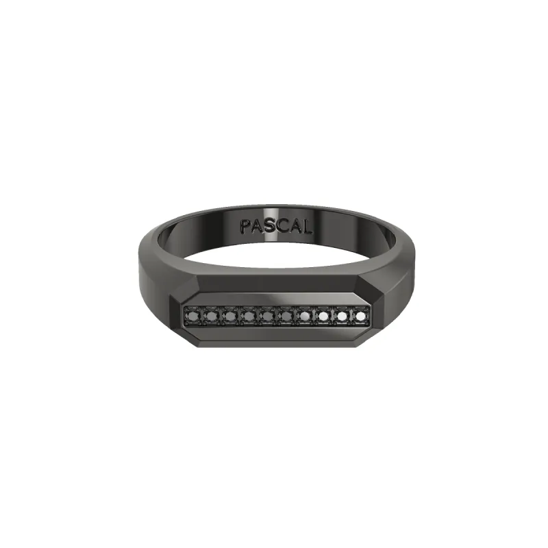 Octagon Pave Diamond Signet Ring sold by Pascal Design Official