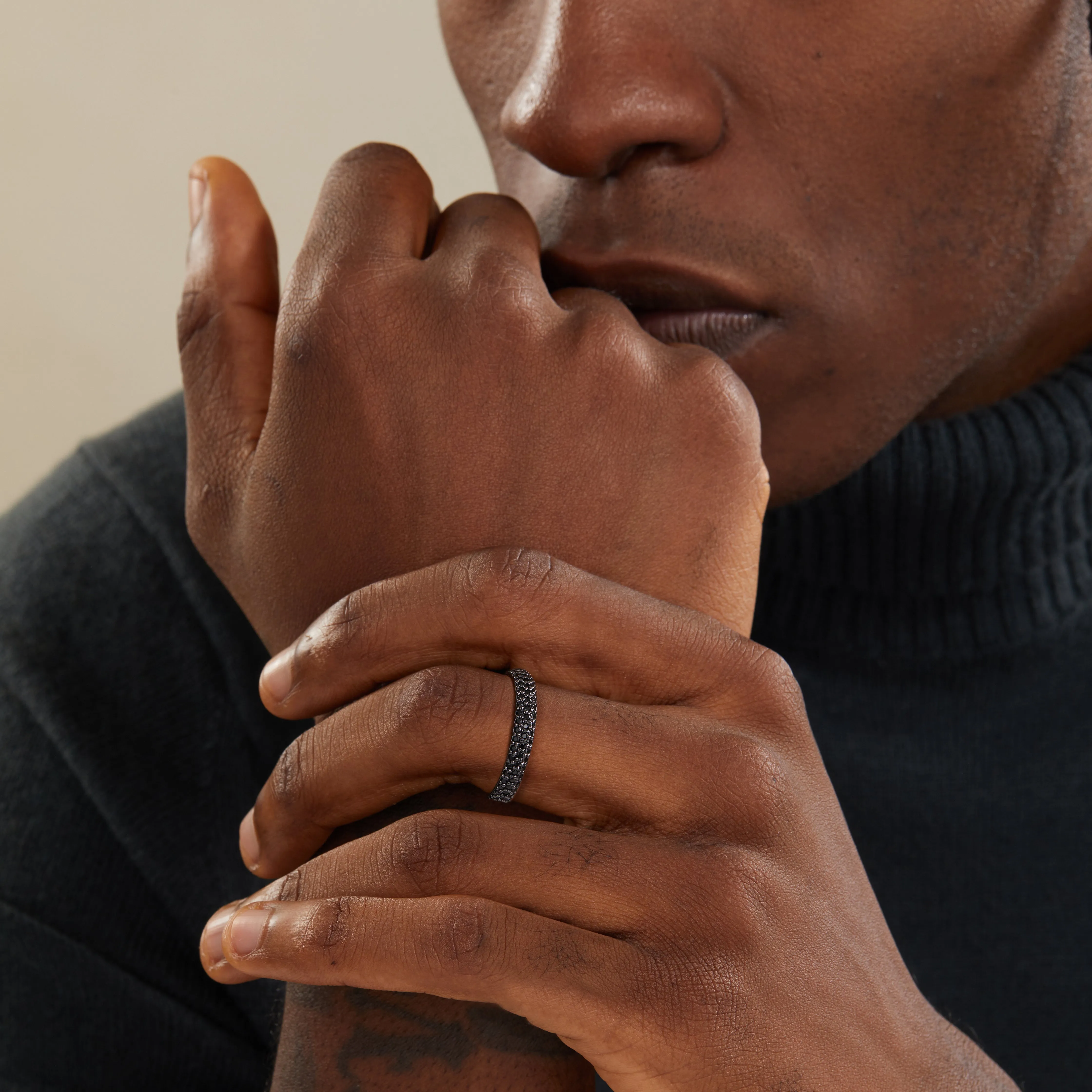 Classic Dual Row Black Diamond Eternity Ring sold by Pascal Design Official product image thumbnail 5