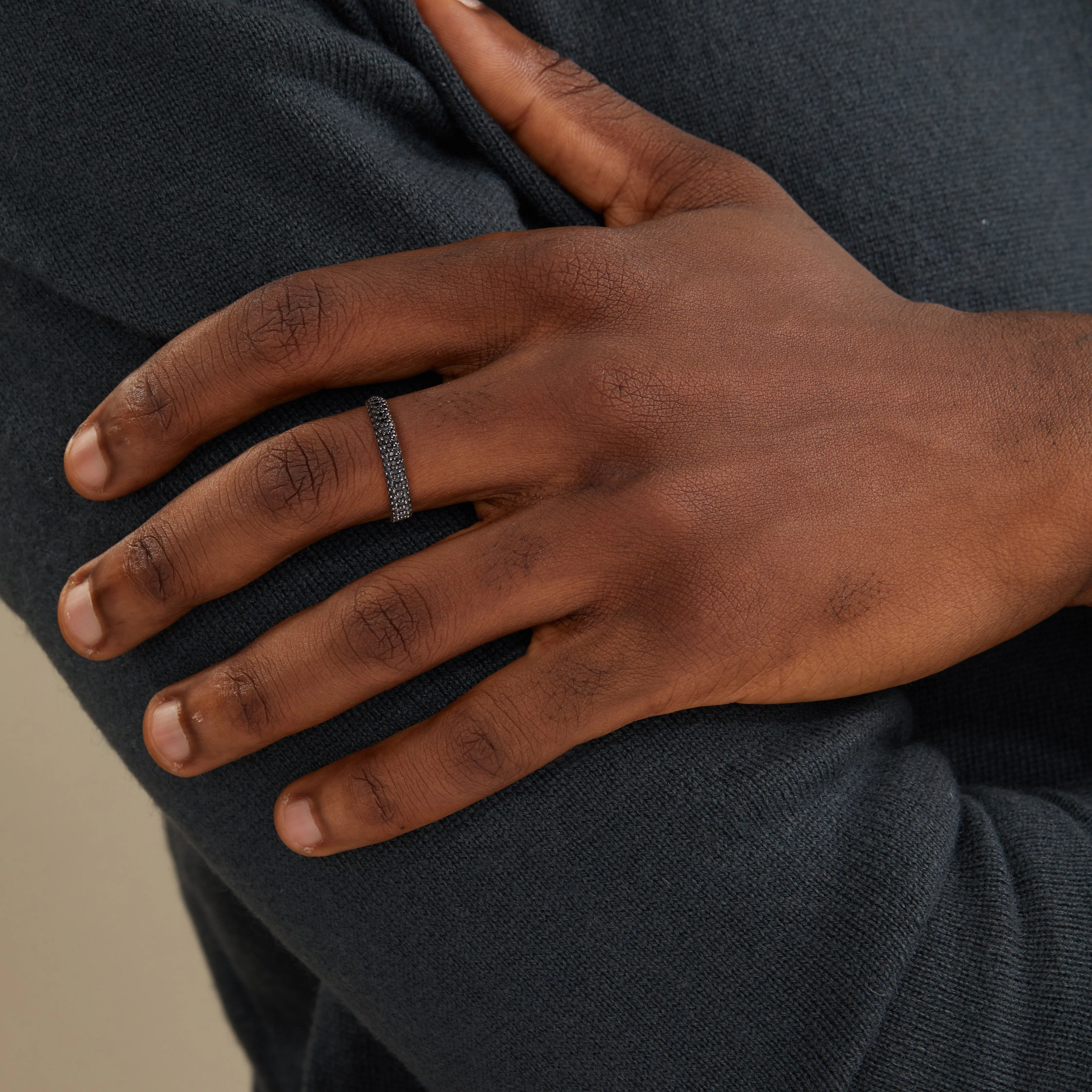 Classic Dual Row Black Diamond Eternity Ring sold by Pascal Design Official product image thumbnail 2