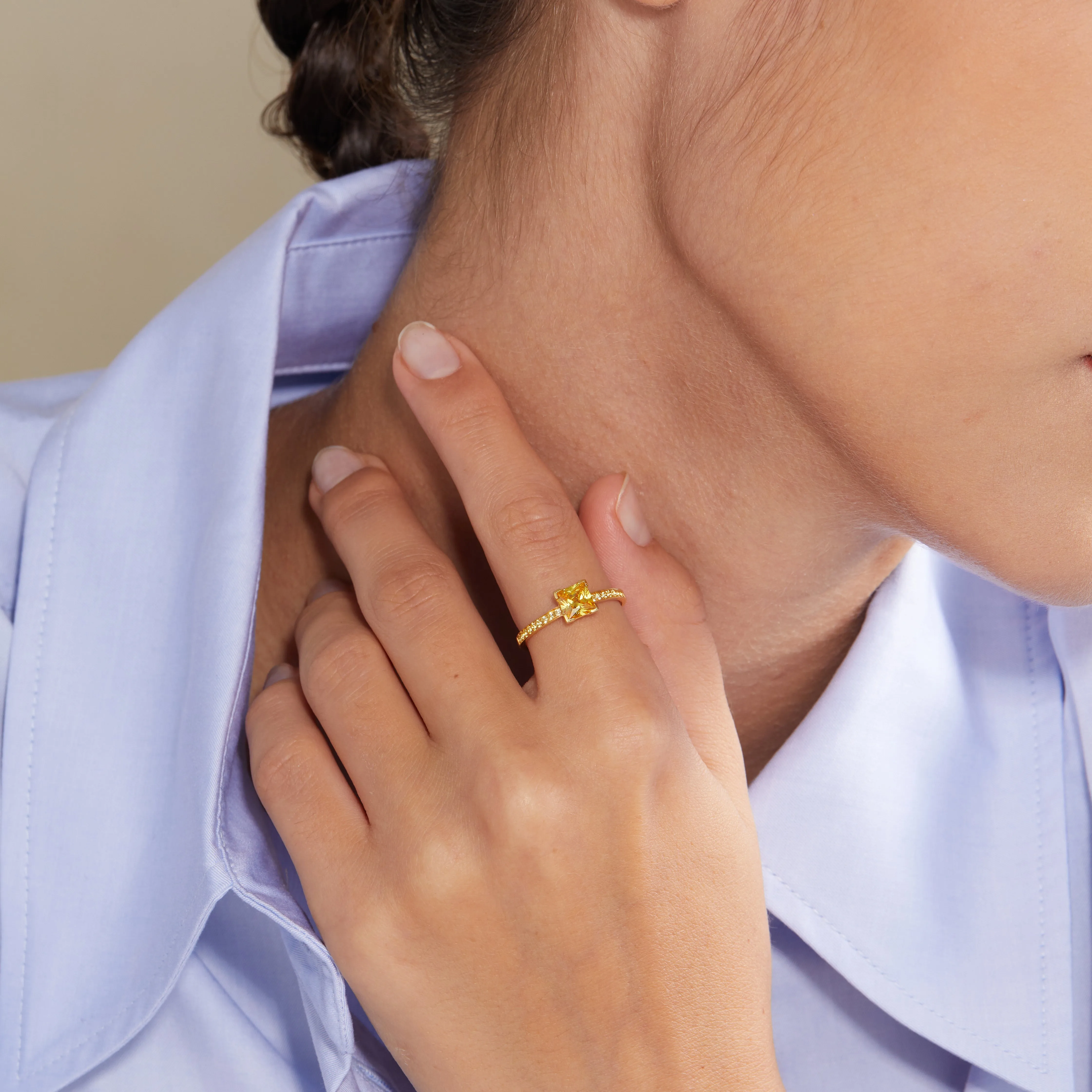 Solitaire Cushion Cut Diamond Eternity Ring sold by Pascal Design Official product image thumbnail 5